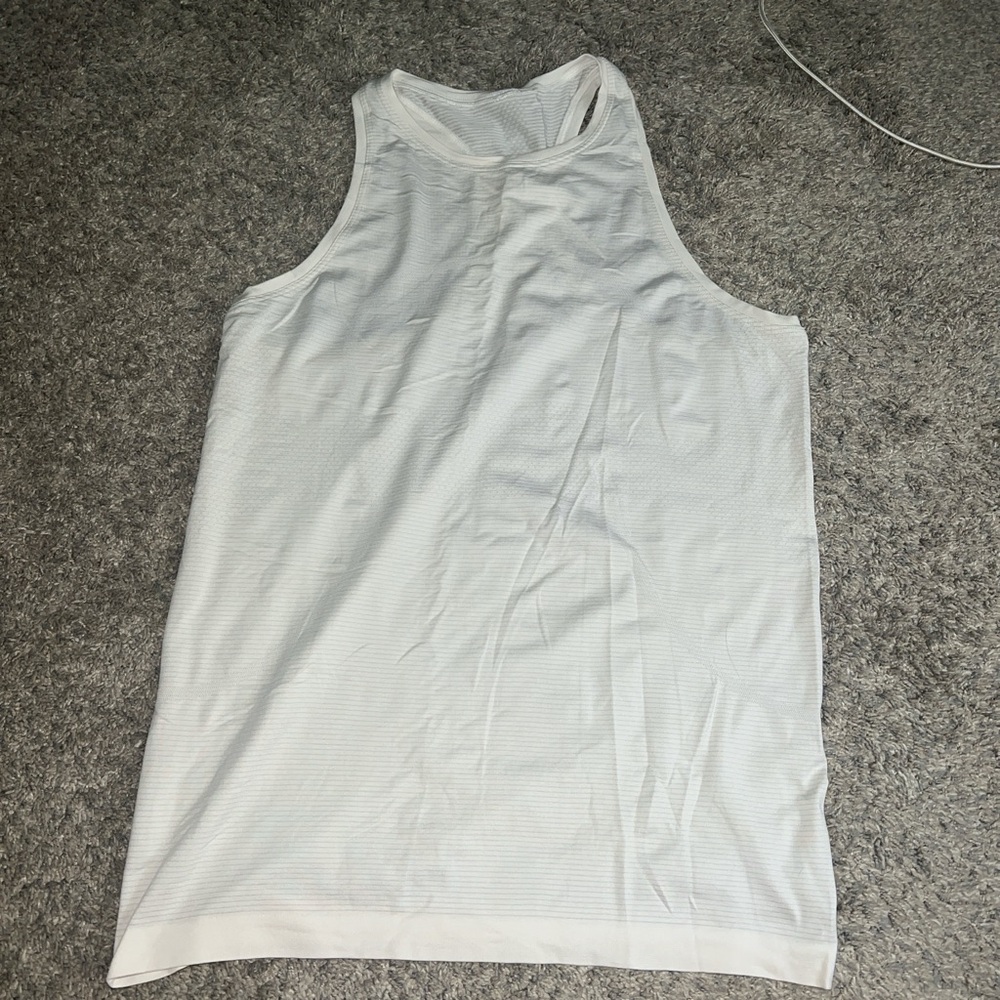 White lululemon high neck swiftly tech tank top